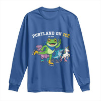 Portland On Ice 2025 Long Sleeve Shirt Resist Frog and Inflatable Animals Protest Sarcastic Politics - Wonder Print Shop