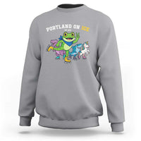 Portland On Ice 2025 Sweatshirt Resist Frog and Inflatable Animals Protest Sarcastic Politics - Wonder Print Shop