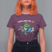 Portland On Ice 2025 T Shirt For Women Resist Frog and Inflatable Animals Protest Sarcastic Politics - Wonder Print Shop