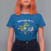 Portland On Ice 2025 T Shirt For Women Resist Frog and Inflatable Animals Protest Sarcastic Politics - Wonder Print Shop