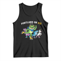 Portland On Ice 2025 Tank Top Resist Frog and Inflatable Animals Protest Sarcastic Politics - Wonder Print Shop