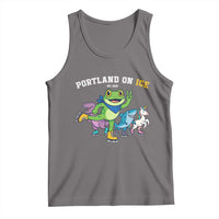 Portland On Ice 2025 Tank Top Resist Frog and Inflatable Animals Protest Sarcastic Politics - Wonder Print Shop