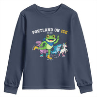 Portland On Ice 2025 Youth Sweatshirt Resist Frog and Inflatable Animals Protest Sarcastic Politics - Wonder Print Shop