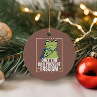 Only You Can Prevent Fascism Patriotic Frog Ceramic Ornament Resist Protest Poster - Wonder Print Shop