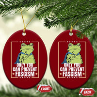 Only You Can Prevent Fascism Patriotic Frog Ceramic Ornament Resist Protest Poster - Wonder Print Shop