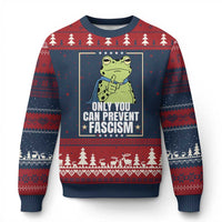Only You Can Prevent Fascism Patriotic Frog Ugly Christmas Sweater Resist Protest Poster - Wonder Print Shop