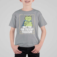 Only You Can Prevent Fascism Patriotic Frog T Shirt For Kid Resist Protest Poster - Wonder Print Shop