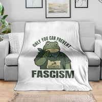 Only You Can Prevent Fascism Portland Frog Throw Blanket Resist Protest Forest Ranger - Wonder Print Shop