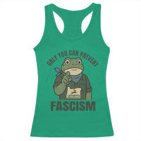 Only You Can Prevent Fascism Portland Frog Racerback Tank Top Resist Protest Forest Ranger - Wonder Print Shop