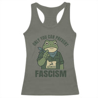Only You Can Prevent Fascism Portland Frog Racerback Tank Top Resist Protest Forest Ranger - Wonder Print Shop