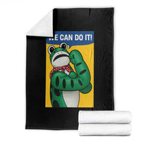 We Can Do It Rosie Frog Throw Blanket Resist Protest Parody Feminist Retro Poster - Wonder Print Shop