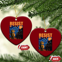 Starry Night Resist Frog Ceramic Ornament Resistance Protest Surreal Art Graphic - Wonder Print Shop