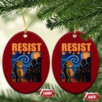 Starry Night Resist Frog Ceramic Ornament Resistance Protest Surreal Art Graphic - Wonder Print Shop