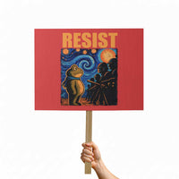Starry Night Resist Frog Protest Sign Resistance Protest Surreal Art Graphic - Wonder Print Shop