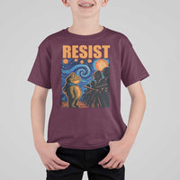 Starry Night Resist Frog T Shirt For Kid Resistance Protest Surreal Art Graphic - Wonder Print Shop