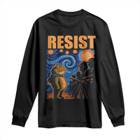 Starry Night Resist Frog Long Sleeve Shirt Resistance Protest Surreal Art Graphic - Wonder Print Shop