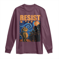 Starry Night Resist Frog Long Sleeve Shirt Resistance Protest Surreal Art Graphic - Wonder Print Shop