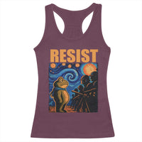 Starry Night Resist Frog Racerback Tank Top Resistance Protest Surreal Art Graphic - Wonder Print Shop