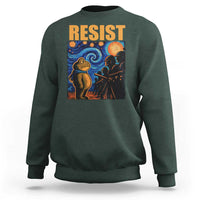 Starry Night Resist Frog Sweatshirt Resistance Protest Surreal Art Graphic - Wonder Print Shop
