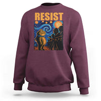 Starry Night Resist Frog Sweatshirt Resistance Protest Surreal Art Graphic - Wonder Print Shop