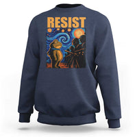 Starry Night Resist Frog Sweatshirt Resistance Protest Surreal Art Graphic - Wonder Print Shop
