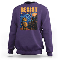 Starry Night Resist Frog Sweatshirt Resistance Protest Surreal Art Graphic - Wonder Print Shop