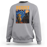 Starry Night Resist Frog Sweatshirt Resistance Protest Surreal Art Graphic - Wonder Print Shop