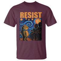 Starry Night Resist Frog T Shirt Resistance Protest Surreal Art Graphic - Wonder Print Shop