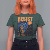 Starry Night Resist Frog T Shirt For Women Resistance Protest Surreal Art Graphic - Wonder Print Shop