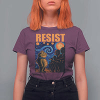 Starry Night Resist Frog T Shirt For Women Resistance Protest Surreal Art Graphic - Wonder Print Shop