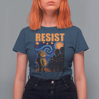 Starry Night Resist Frog T Shirt For Women Resistance Protest Surreal Art Graphic - Wonder Print Shop