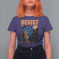Starry Night Resist Frog T Shirt For Women Resistance Protest Surreal Art Graphic - Wonder Print Shop