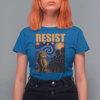 Starry Night Resist Frog T Shirt For Women Resistance Protest Surreal Art Graphic - Wonder Print Shop