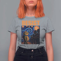 Starry Night Resist Frog T Shirt For Women Resistance Protest Surreal Art Graphic - Wonder Print Shop
