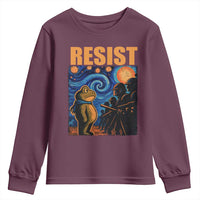 Starry Night Resist Frog Youth Sweatshirt Resistance Protest Surreal Art Graphic - Wonder Print Shop