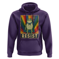 Rainbow Resist Frog Hoodie Portland Pride and Protest Resistance - Wonder Print Shop