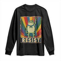 Rainbow Resist Frog Long Sleeve Shirt Portland Pride and Protest Resistance - Wonder Print Shop