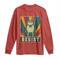 Rainbow Resist Frog Long Sleeve Shirt Portland Pride and Protest Resistance - Wonder Print Shop