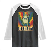 Rainbow Resist Frog Raglan Shirt Portland Pride and Protest Resistance - Wonder Print Shop