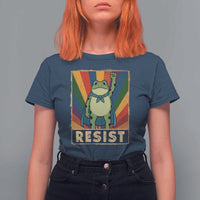 Rainbow Resist Frog T Shirt For Women Portland Pride and Protest Resistance - Wonder Print Shop
