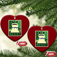 Frog Resist Poster Graphic Ceramic Ornament Portland Resistance Protest Minimalist - Wonder Print Shop