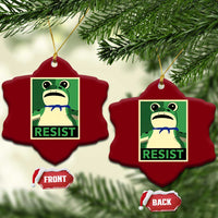 Frog Resist Poster Graphic Ceramic Ornament Portland Resistance Protest Minimalist - Wonder Print Shop