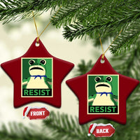 Frog Resist Poster Graphic Ceramic Ornament Portland Resistance Protest Minimalist - Wonder Print Shop
