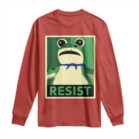 Frog Resist Poster Graphic Long Sleeve Shirt Portland Resistance Protest Minimalist - Wonder Print Shop