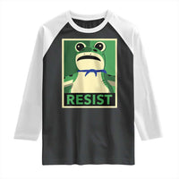 Frog Resist Poster Graphic Raglan Shirt Portland Resistance Protest Minimalist - Wonder Print Shop