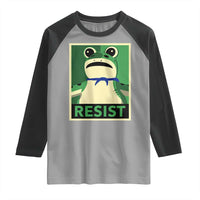 Frog Resist Poster Graphic Raglan Shirt Portland Resistance Protest Minimalist - Wonder Print Shop