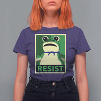 Frog Resist Poster Graphic T Shirt For Women Portland Resistance Protest Minimalist - Wonder Print Shop