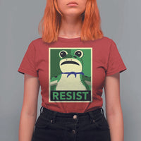 Frog Resist Poster Graphic T Shirt For Women Portland Resistance Protest Minimalist - Wonder Print Shop