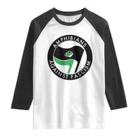 Amphibians Against Fascism Raglan Shirt Anti-Fascist Frog Logo Portland Protest - Wonder Print Shop