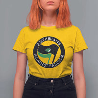 Amphibians Against Fascism T Shirt For Women Anti-Fascist Frog Logo Portland Protest - Wonder Print Shop
